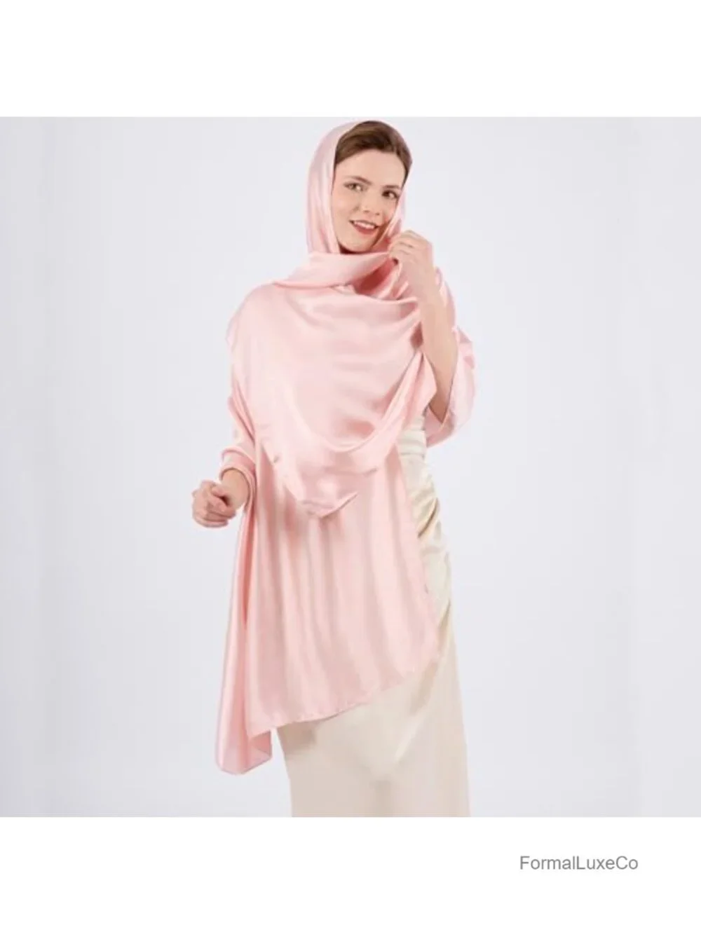 Satin Chiffon Shawl Wrap Long Scarf Women Formal Evening Dress Cover Up